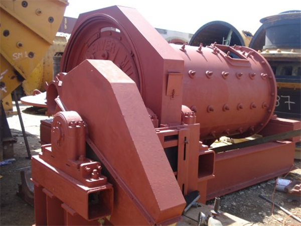 DENVER 4' x 8' (1.2m x 2.4m) Skidded Ball Mill with 50 HP motor previously used in a lime slaking system